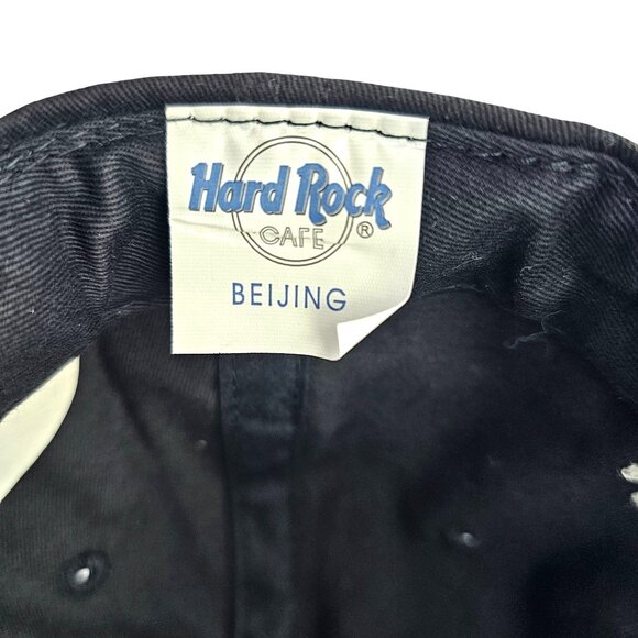 Hard Rock Cafe Beijing Black Snapback Hat Embroidered Logo Save The Planet - Picture 6 of 7